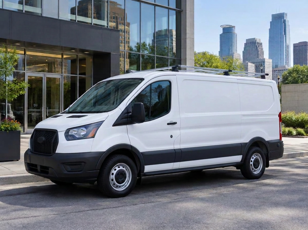 Enterprise Cleaning Group van at a Minneapolis office building